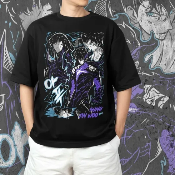 Футболка чоловіча з  принтом Solo Leveling Sung Jin-Woo 7 Розмір 48 Anime0922 Дніпро