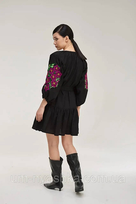 Жіноча вишита сукня, чорна вишиванка жіноча Квітковий сад Кривий Ріг - фото 6