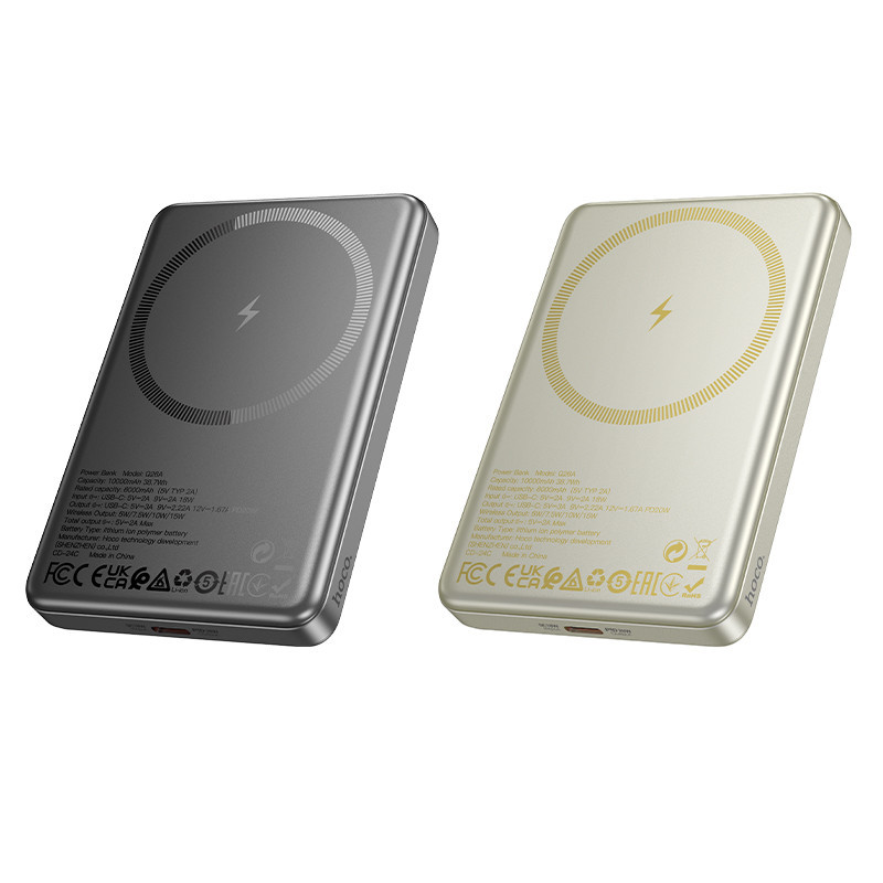Зовнішній акумулятор HOCO Q26A Joy PD20W magnetic fast charging power bank(10000mAh) metal gray Київ - фото 6