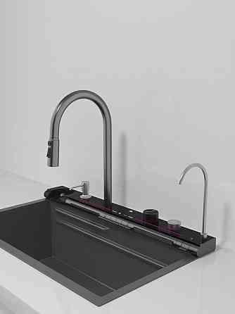 Кухонная раковина водопад темно-серая Willda,кухонная мойка водопад темно-серая 68х46х22 (383378831) Киев