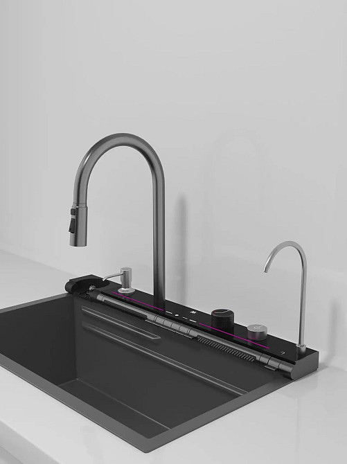 Кухонная раковина водопад темно-серая Willda,кухонная мойка водопад темно-серая 68х46х22 (383378831) Киев - изображение 1