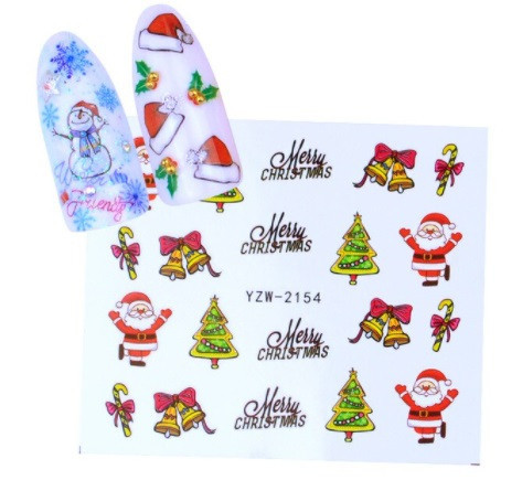 Красивые наклейки на ногти новогодние - размер наклейки 6*5см, инструкция по применению есть в описании Киев - изображение 1