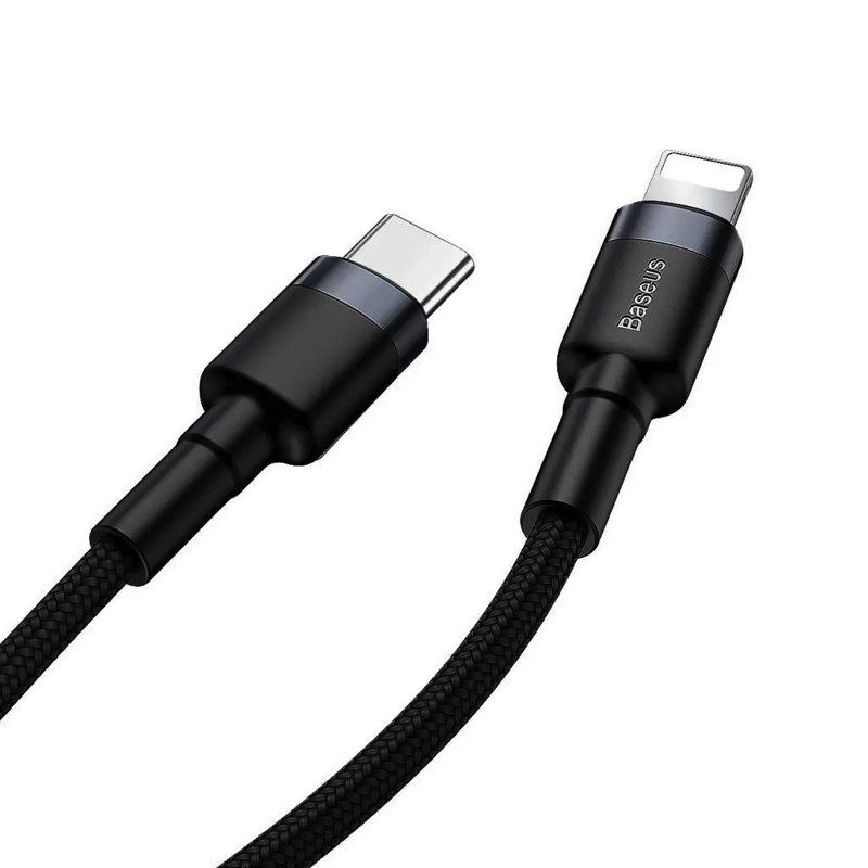Кабель Baseus Cafule Cable Type-C to iP PD 20W 1m Gray+Black Київ - фото 9