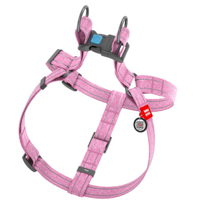 Шлей для собак WAUDOG Re-cotton с QR-паспортом М розовая (03327) Винница - изображение 2
