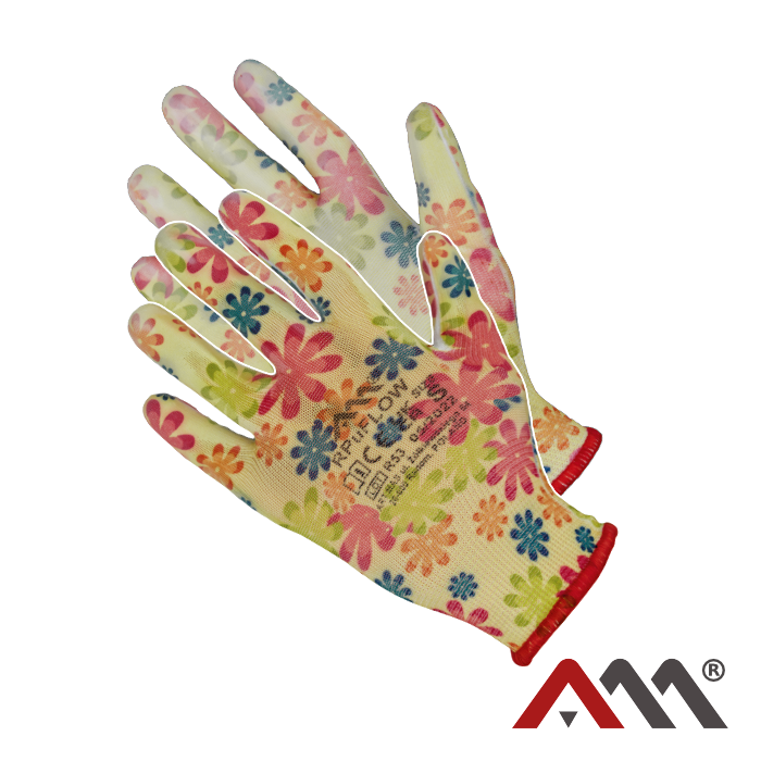 Рукавиці садово-городні "ArtMas" поліефірного трикотажу  покриті поліуретаном, різнокольорові, розмір M Киев - изображение 1