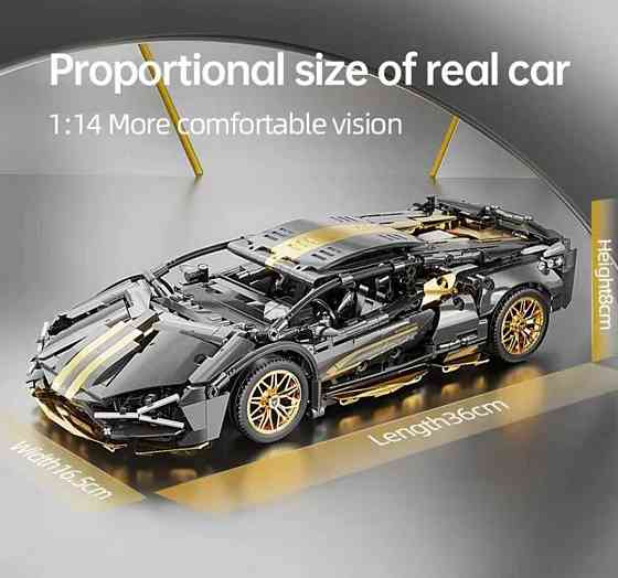 Конструктор машинка  Technic Lamborghini Super car 1280 деталей вмаштабі 1:14 Ламборджині чорна Київ