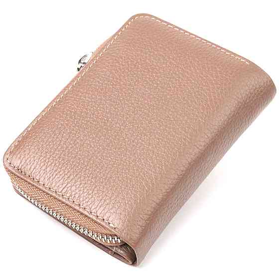 Надежное вертикальное портмоне для женщин с монетницей на молнии из натуральной кожи флотар CANPELLINI 21606 Бежевое Киев