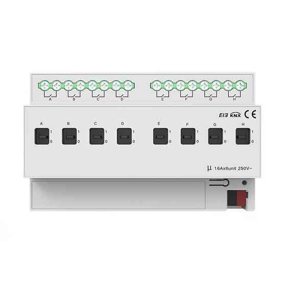 Модуль перемикачів на 8 каналів, 16A, KNX Akubela KXAC-B1R8A16 (00-00002687) Киев