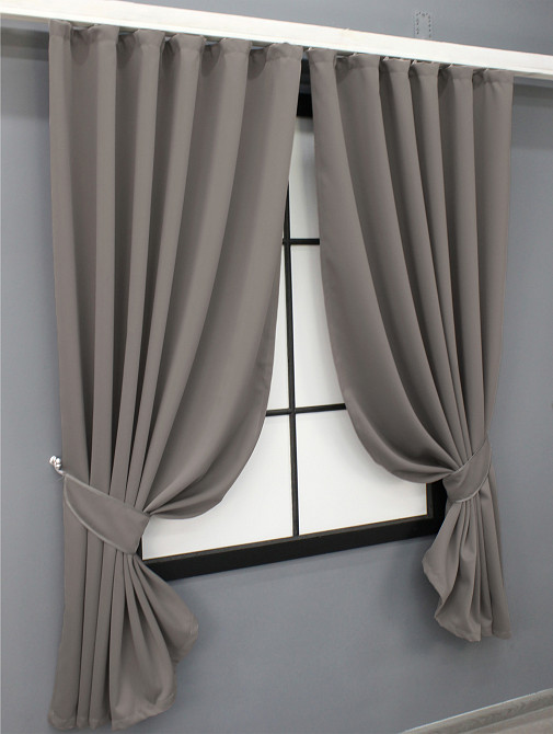 Комплект штор коротких VR-Textil Блэкаут Midnight № 1228ш Серый 140х170 см 2 шт (35-0158) Киев - изображение 10