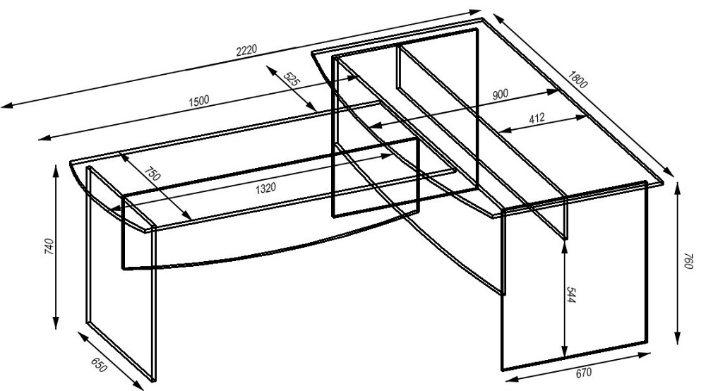 Стіл для переговорів Лідер, Дуб Сонома Трюфель, 1800/2220/760 Львів - фото 2