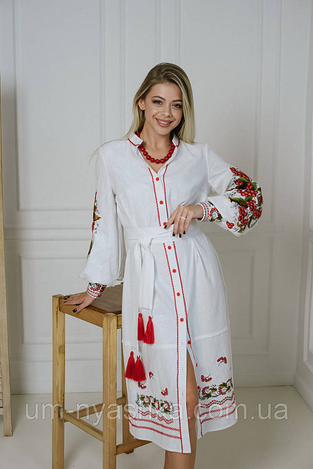 Жіноча вишита сукня на льоні Калина Кривий Ріг - фото 6