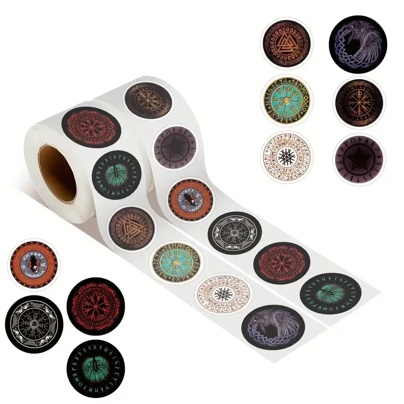 Набір наклейок з рунами вікінгів – рулон 500 шт (10 варіантів) Київ - фото 2