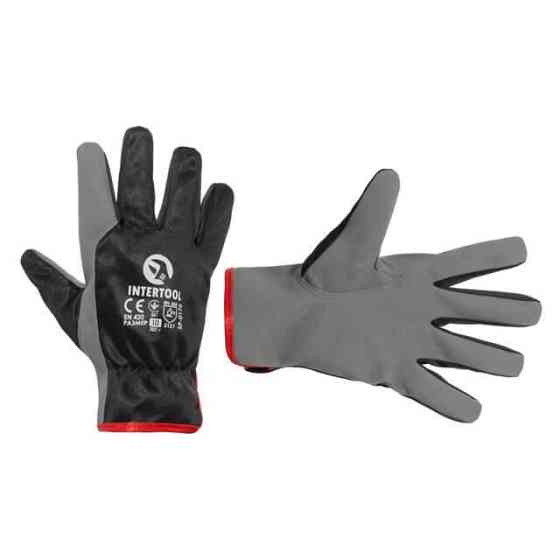 Рукавичка шкіряна, комбінована, 10