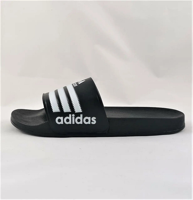 Шльопанці Adidas Чорні Сланці Тапочки Білі Адідас Жіночі (розміри: 36,37,38,39,40,41) Дніпро - фото 4