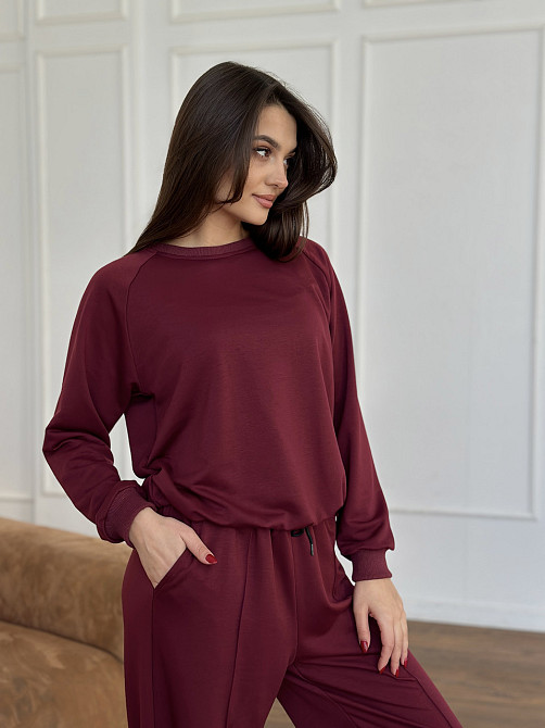 Свитшот женский однотонный Бордовый 42/44 Харьков - изображение 3