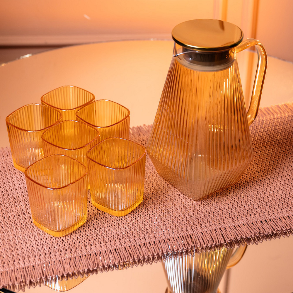 Кувшин 1.8 л з 6 стаканами для напоїв Коричневий Київ - фото 2