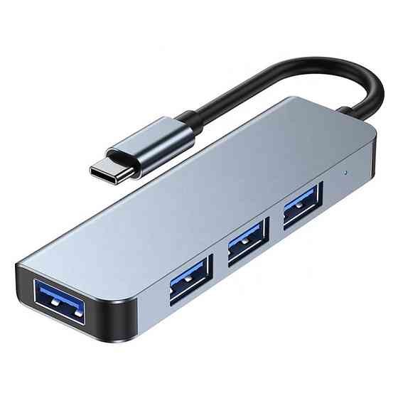 USB 3.1 Type-C хаб-розгалужувач на 4 порти USB 3.0/2.0, металевий, підтримка BC1.2 Київ