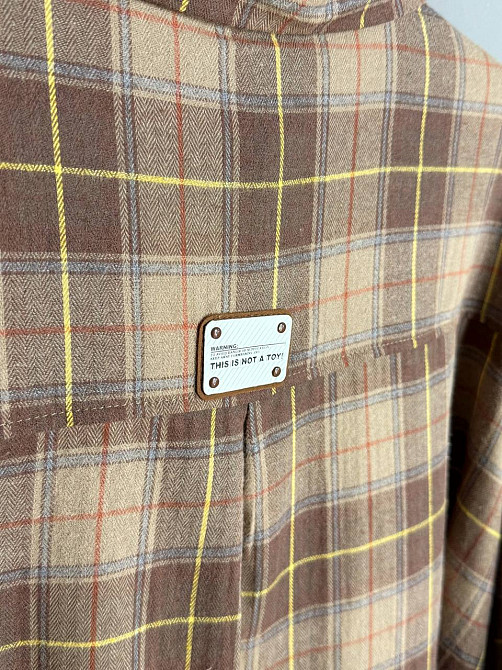 Рубашка женская A-N 8313 в клетку оверсайз широкая хлопковая, коричневый, one size Киев - изображение 13