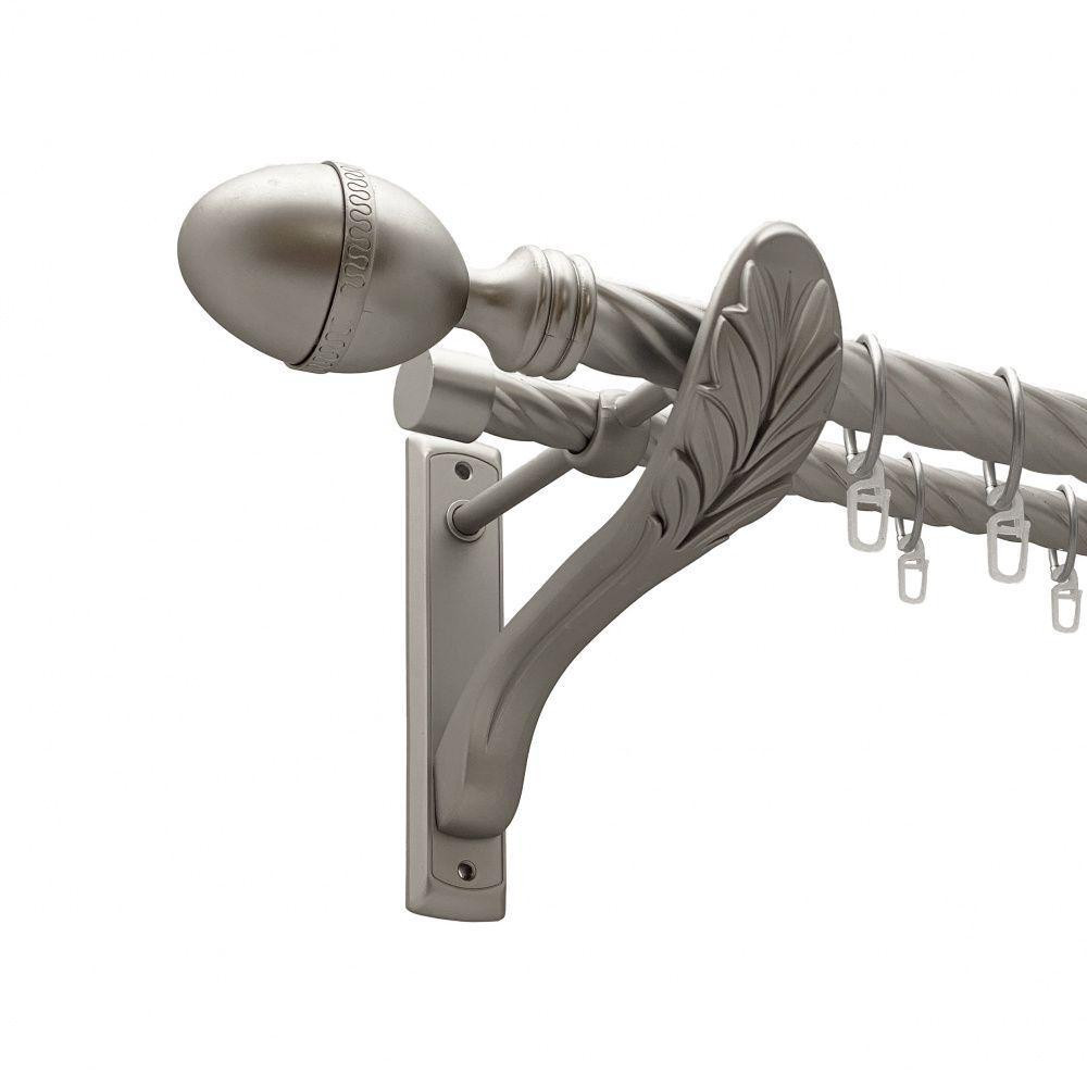 Карниз Orvit Фарже металевий дворядний ретро скручена труба кільце металеве Сатин 25\19 мм 240 см Львов - изображение 1