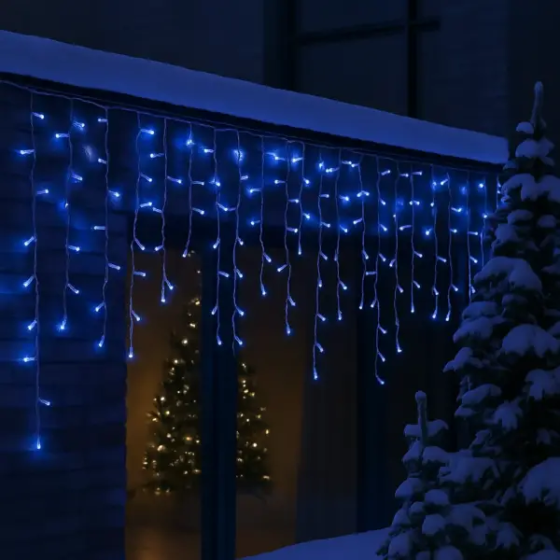 Вулична гірлянда Бахрома 12 м 200 LED білий провід Синій 12MWBL Коломия