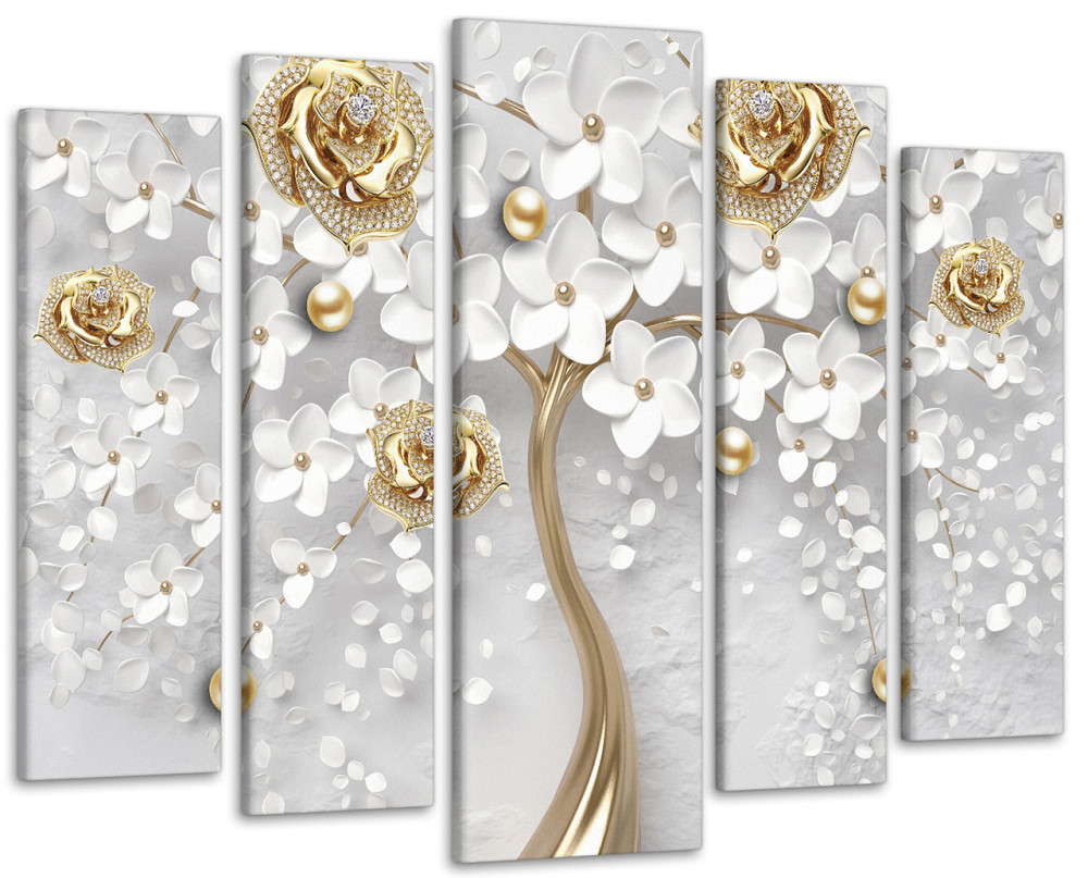 Модульная картина в гостиную / спальню Дерево с драгоценными камнями Art-414_5 ( 80х118см ) 90х132 см Киев - изображение 1