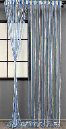 Шторы-нити с люрексом Голубой с белым 300х300см 1 шт (61-071) Киев