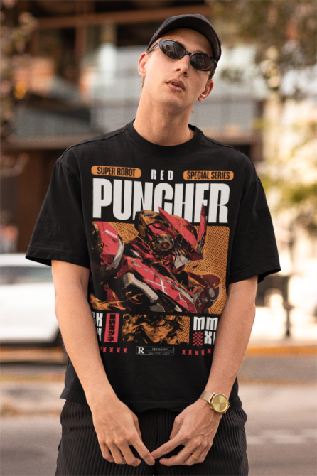 Футболка аниме Супер Робот Модел Ред оверсайз (S/M/L) Черний AnimeJ0243 Днепр - изображение 3