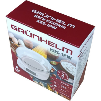Весы кухонные Grunhelm KES-1PW Винница - изображение 6