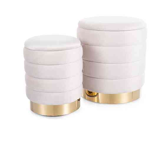 BRITTA VELVET к-кт - 2 пуфи світлий беж TAP.250 Дніпро