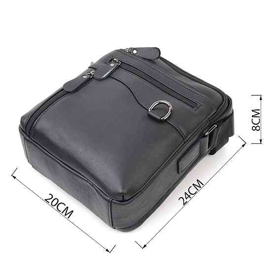 Практичная мужская сумка Vintage 20823 кожаная Черный Киев