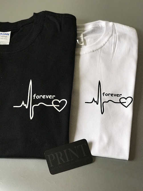 Парні футболки для хлопця та дівчини з кардіограмою FOREVER Чернівці - фото 2