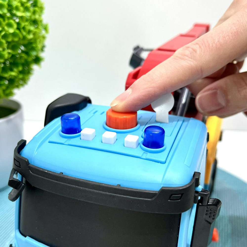 Евакуатор машинка світло звук інерційний механізм рухомий кран Блакитний (687-56C) Чернігів - фото 9