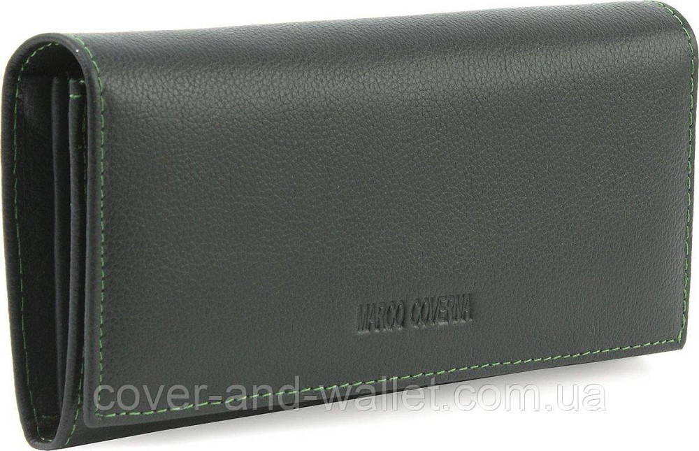 Класичний жіночий гаманець на магнітній застібці зеленого кольору Marco Coverna Київ - фото 5