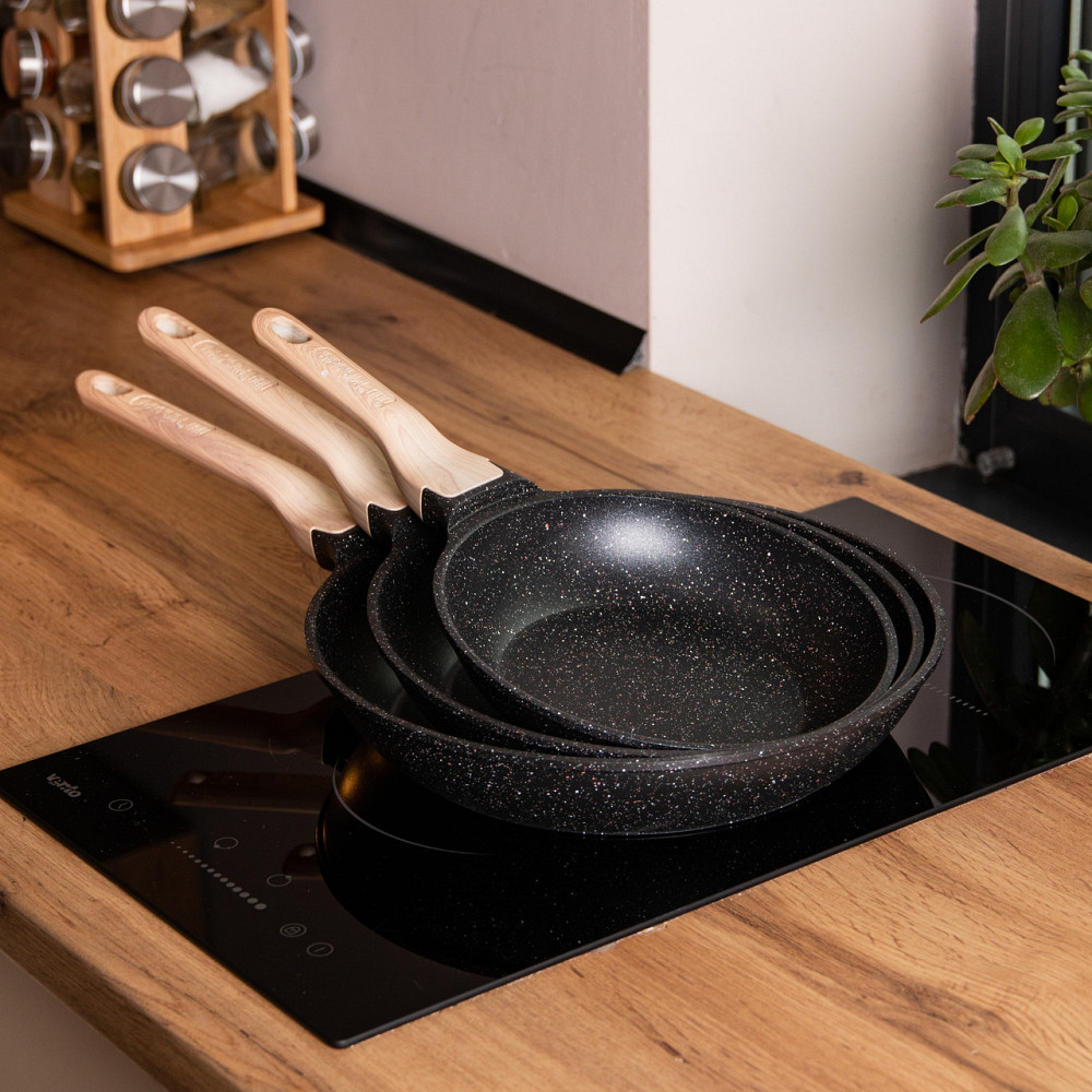 MGC Набір з 3 алюмінієвих сковорідок з товстим дном MGC Чорний HP-4-410B Київ - фото 6