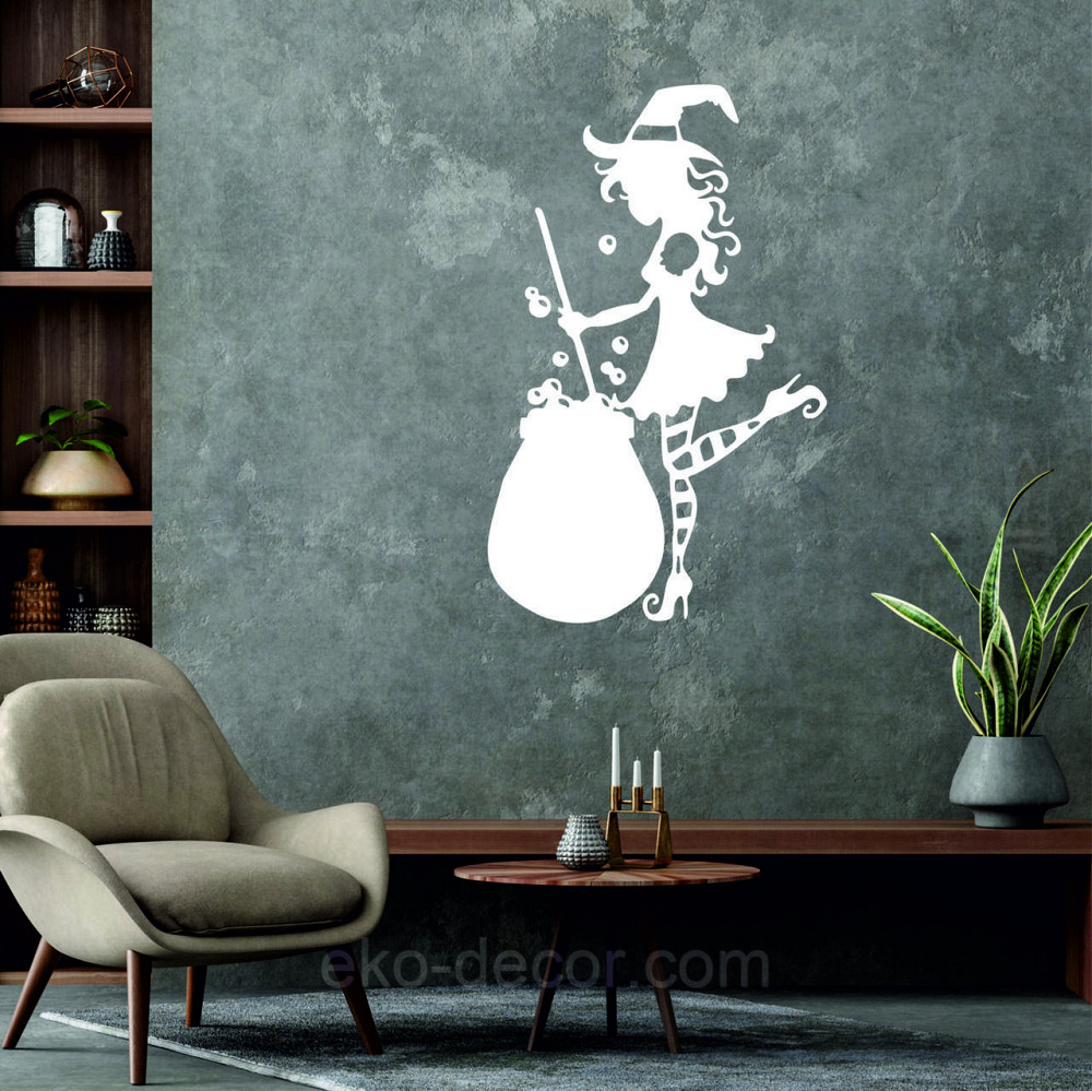 Декоративное настенное 3D Панно «Ведьма», Декор на стену с объемом 110*69 см, Белый Киев - изображение 6