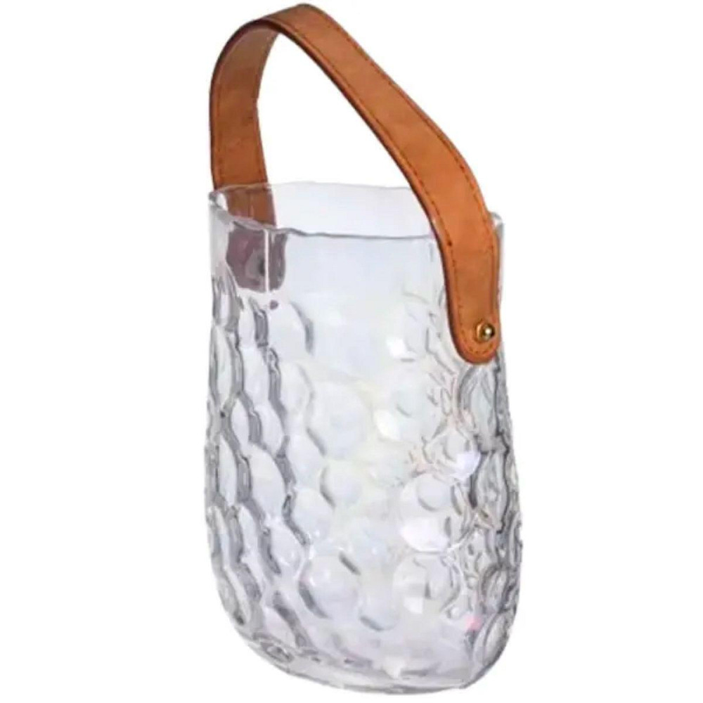 Ваза сумочка з ручкою 13×9.5×18 (см) декоративна скляна ваза для квітів 1.2 (л) Райдужний HP-19-153-6 Київ - фото 8