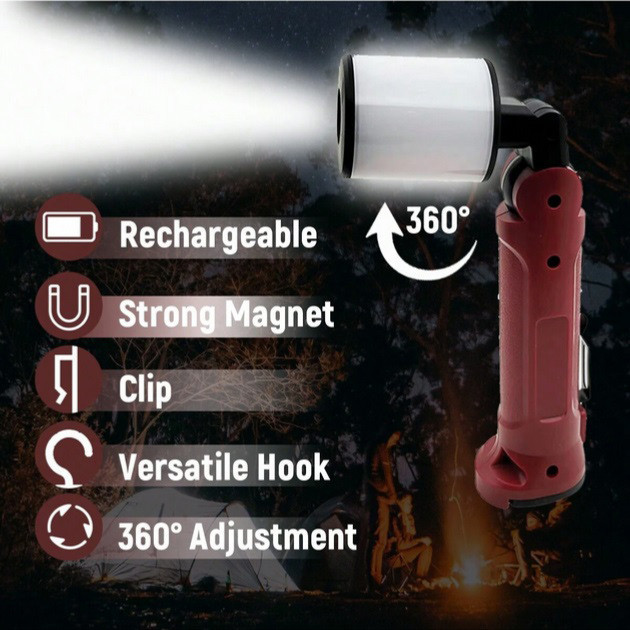 Акумуляторна лампа світильник для кемпінгу WORKLIGHT-072-XPE 10W, Лампа для AR-806 кемпінгу якісна Київ - фото 7