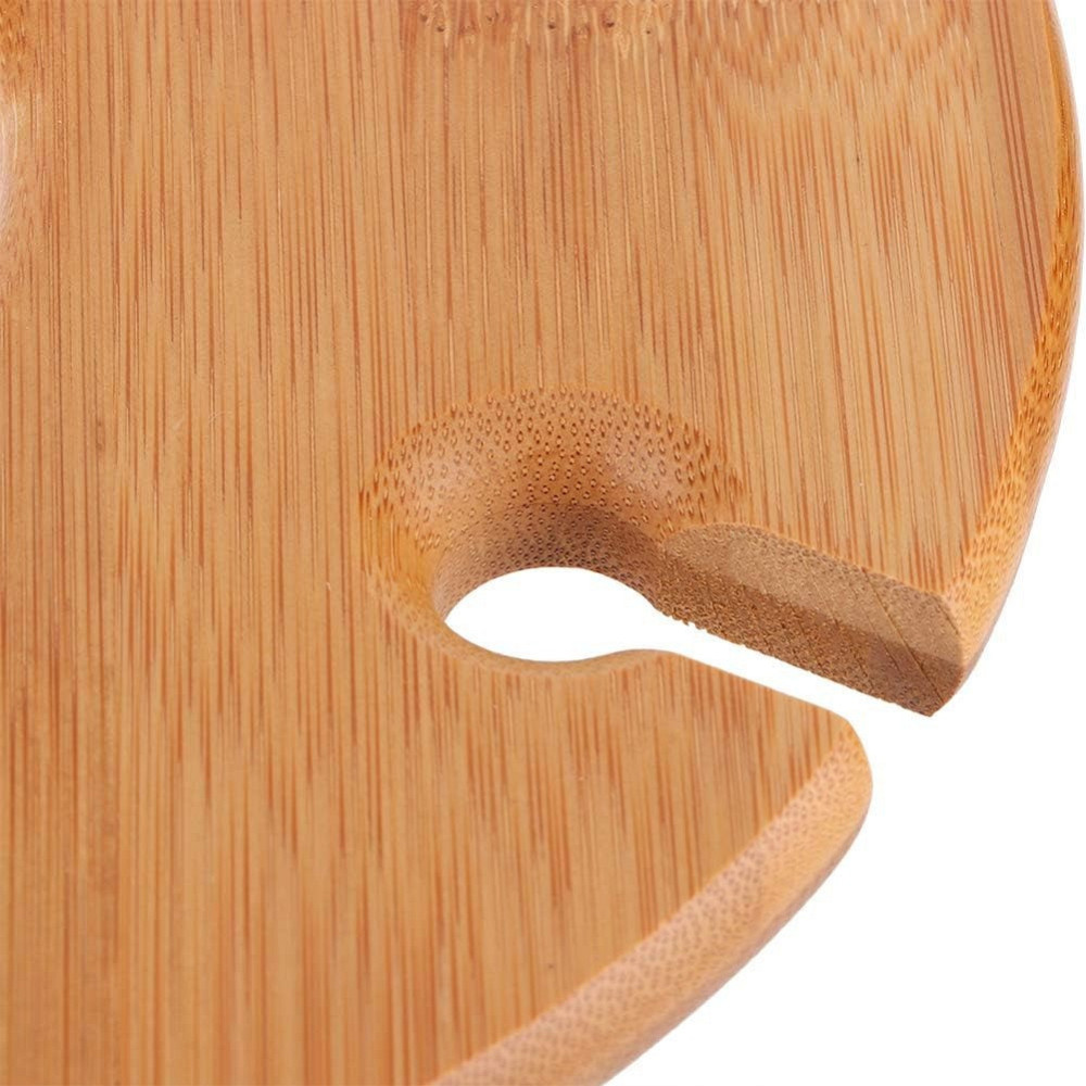 Тримач для пляшки вина та келихів 6 штук бамбукова стійка підставка настільна для винних келихів, 32х24,5 см Кам'янець-Подільський - фото 6