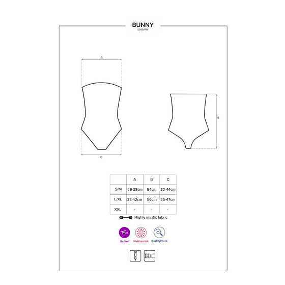 Еротичний костюм кролика Obsessive Bunny costume L/XL, black, боді, чокер, гартери, панчохи, маска Sex Aura Київ