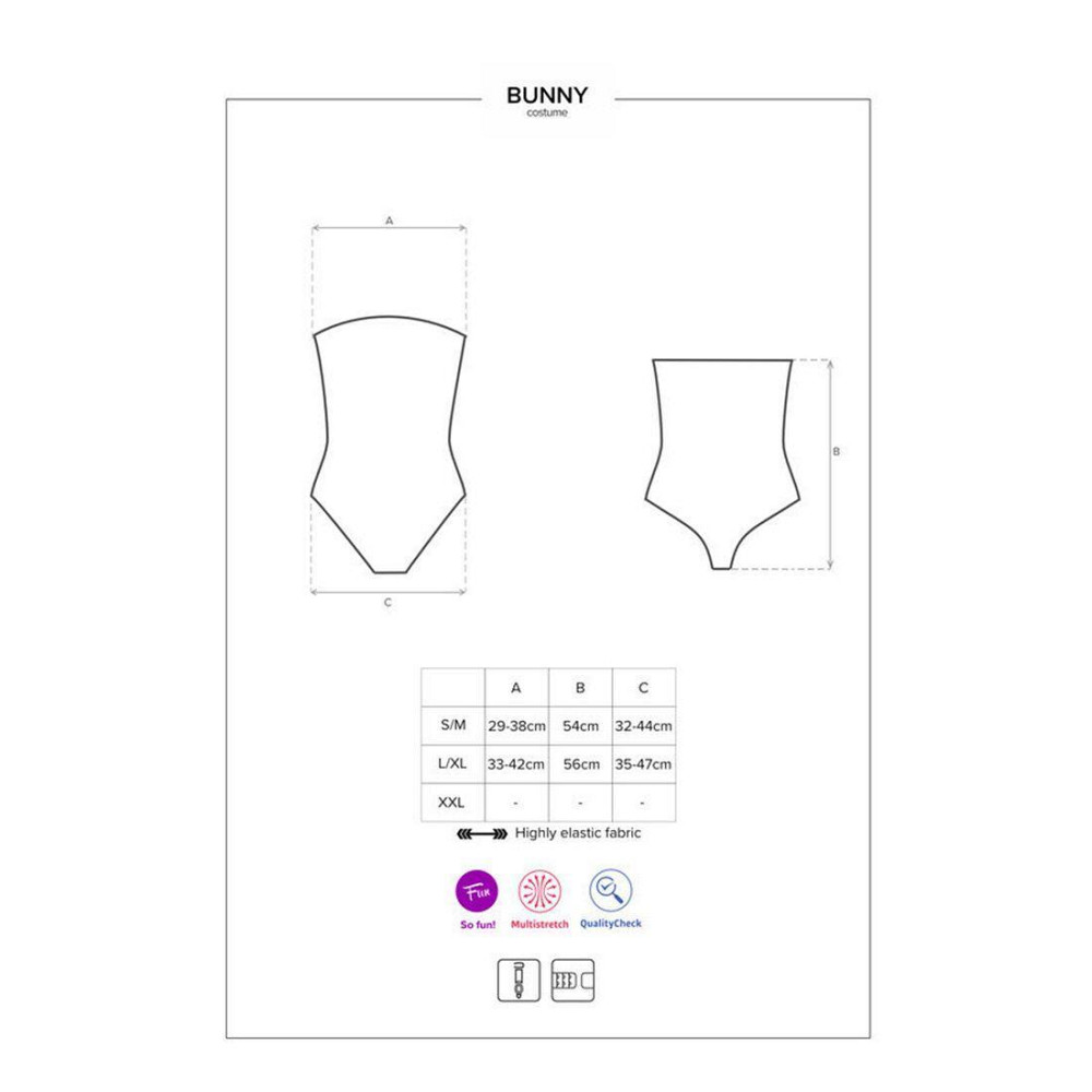 Эротический костюм кролика Obsessive Bunny costume L/XL, black, боди, чокер, гартеры, чулки, маска Sex Aura Киев - изображение 5