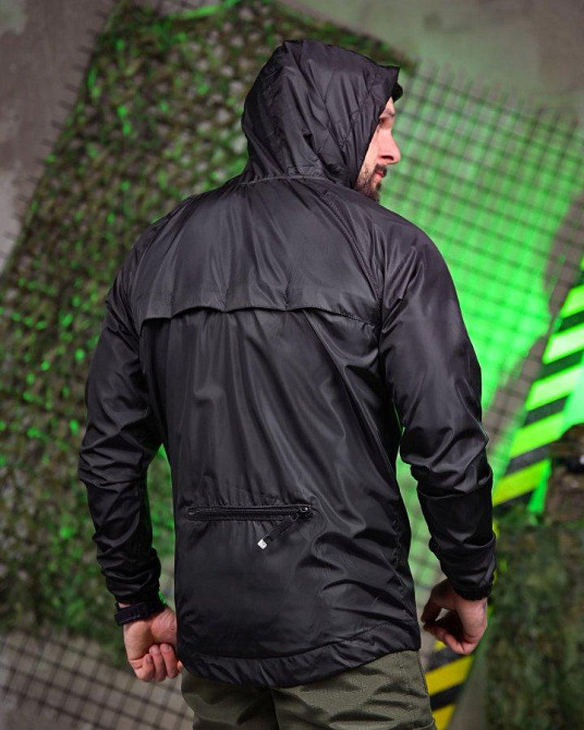 Ветровка дождевик карман черная  ВТ6382 Одесса - изображение 3