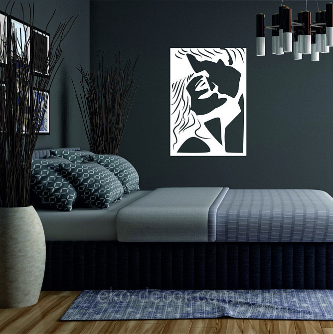 Декоративне настінне Панно «Поцілунок», Декор на стіну 110*77 см, Білий Київ - фото 2