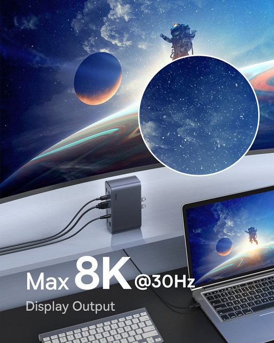 USB-хаб Baseus UnionJoy 17-Port Triple-Display  Docking Station Space Grey（USB-C to Київ - фото 3