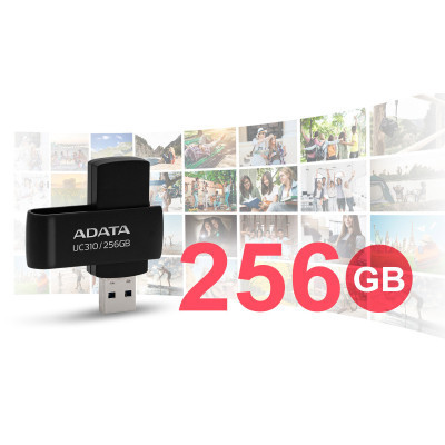 USB флеш накопитель ADATA 256GB UC310 Black USB 3.0 (UC310-256G-RBK) Винница - изображение 9