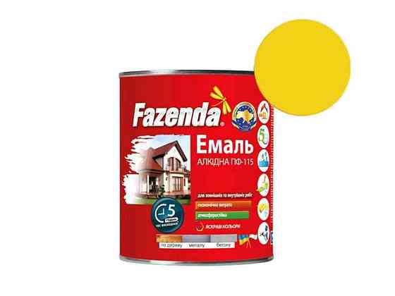 Емаль алкідна ПФ-115 Жовтий 2,8кг ТМ FAZENDA   Solmir Київ
