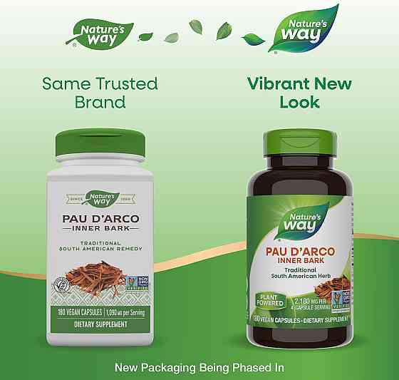 Пау Дарко Nature's Way Pau d'Arco Inner Bark, 2,180 mg, 180 Vegan Capsules (545 mg per Capsule) Луцьк