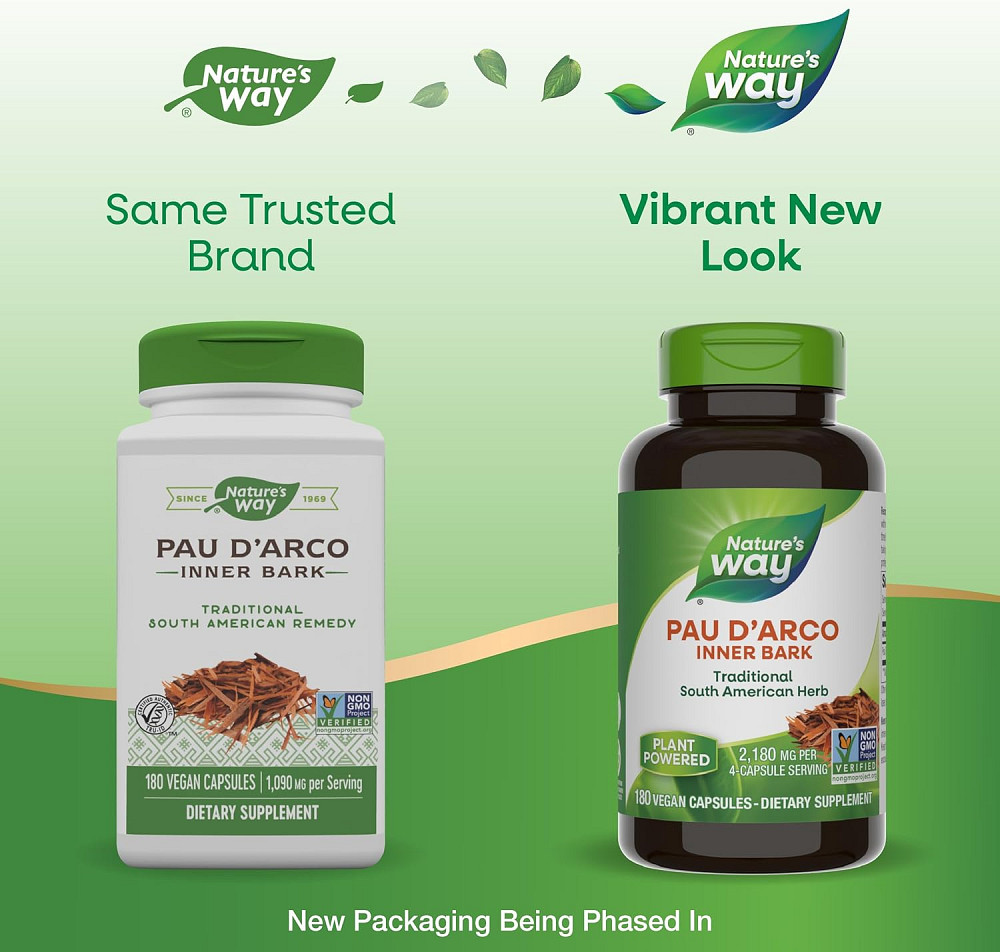 Пау Дарко Nature's Way Pau d'Arco Inner Bark, 2,180 mg, 180 Vegan Capsules (545 mg per Capsule) Луцк - изображение 2