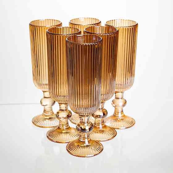 Набір келихів для шампанського 6 штук 160 мл на ніжці Коричневий Yiwu HP-19-200 Коломыя