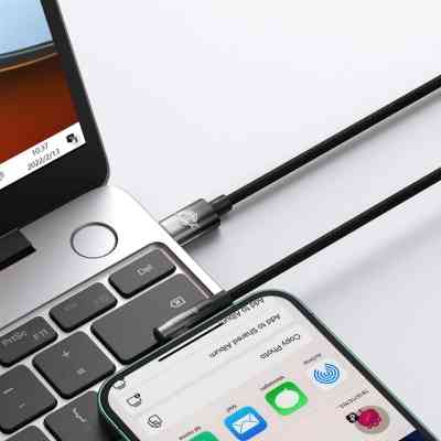 Дата кабель USB-C to Lightning 1.0m 20W 90° corner black Baseus (CAVP000201) Винница