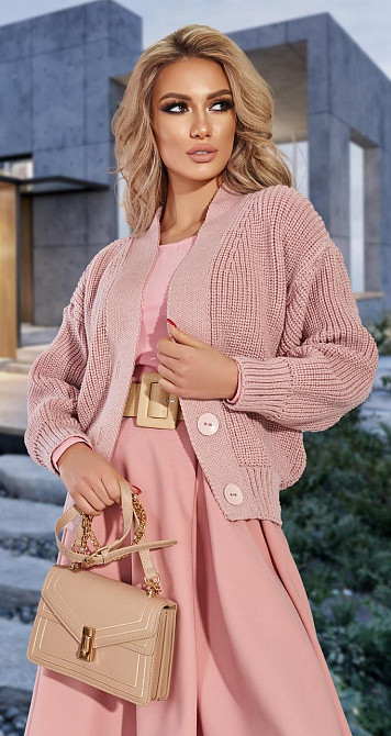 Короткий кардиган крупной вязки (42-48) Киев - изображение 2